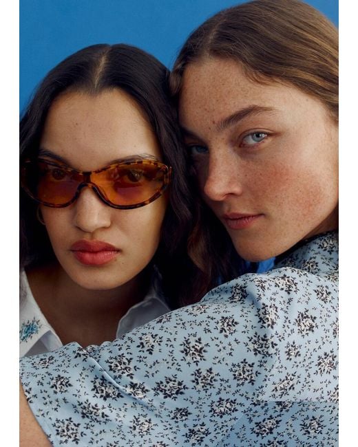 & Other Stories Orange Oval Acetate Sunglasses