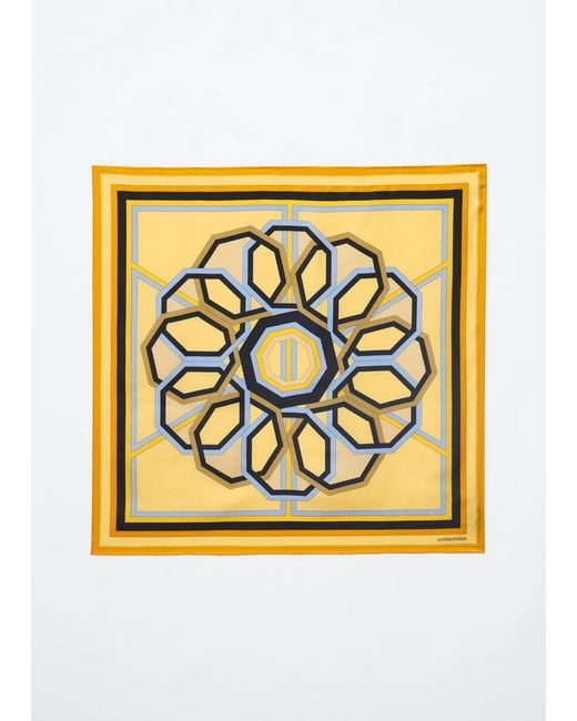& Other Stories Yellow Printed Silk Scarf