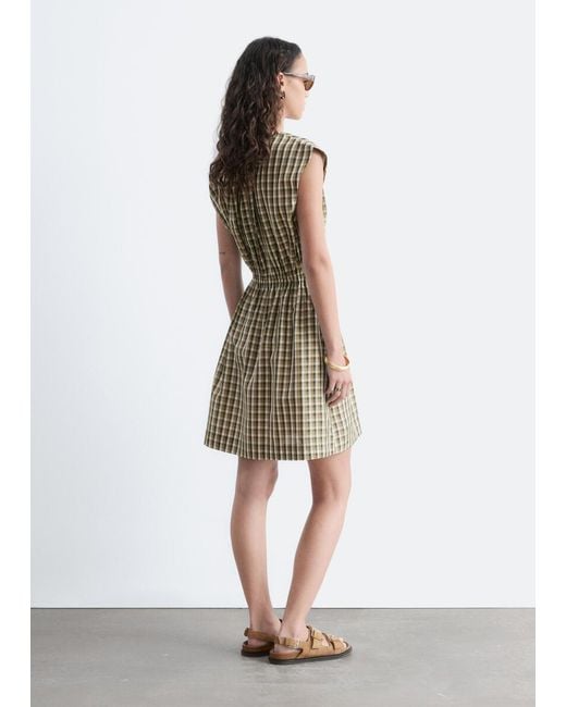 & Other Stories White Drawstring Waist Sleeveless Dress