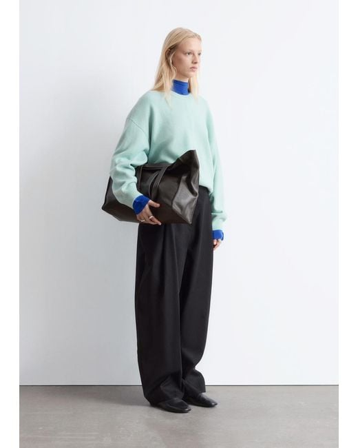 & Other Stories Green Oversized Knit Jumper