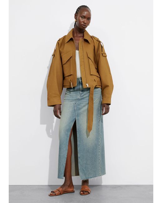 & Other Stories Yellow Belted Patch-pocket Jacket