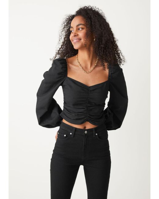 \u0026 Other Stories Cropped Puff Sleeve Top 