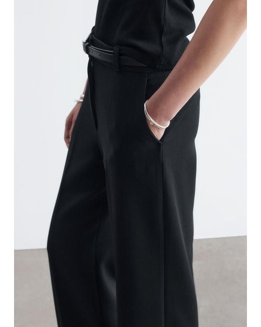 & Other Stories White Tailored Press Crease Trousers