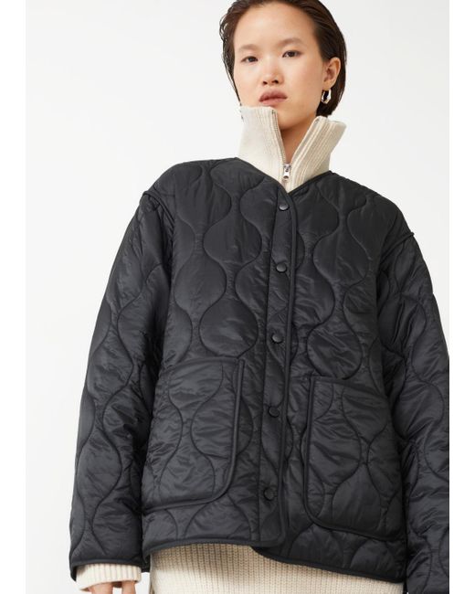 Stories Oversized Wave Quilted Jacket 