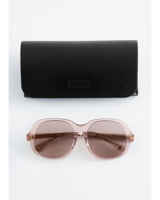 & Other Stories White Square-Frame Sunglasses