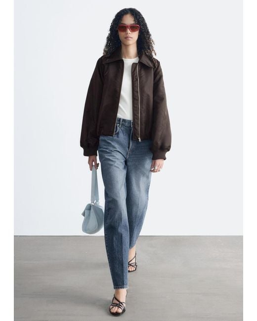 & Other Stories White Collared Bomber Jacket