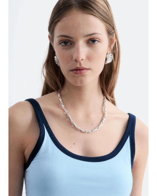 & Other Stories Blue Scoop-Neck Tank Top