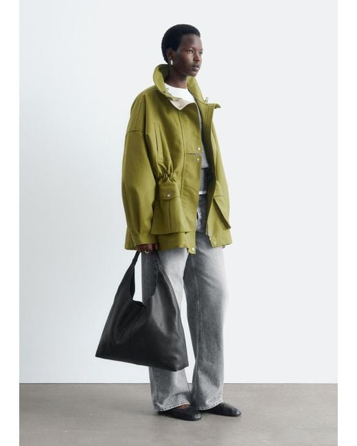 & Other Stories Green Oversized Utility Jacket