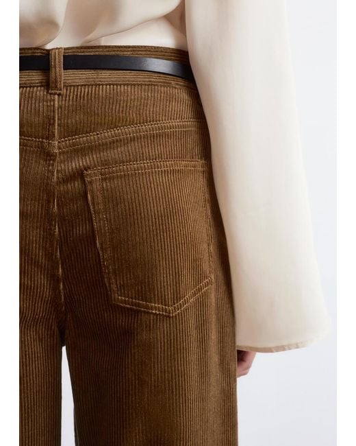 & Other Stories White Wide-Leg Corduroy Trousers