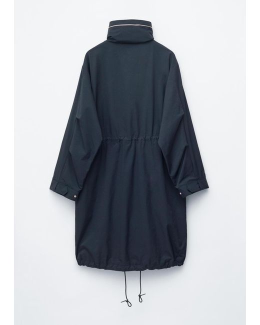 & Other Stories Blue Drawstring Parka Coat