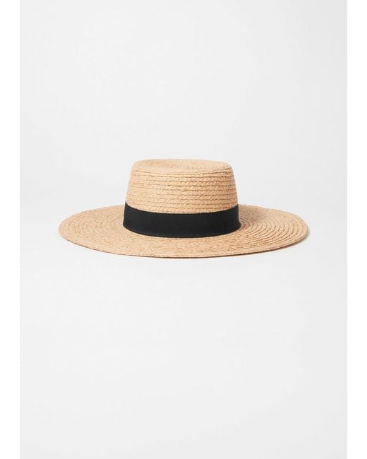 & Other Stories White Grosgrain-Trimmed Raffia Straw Hat