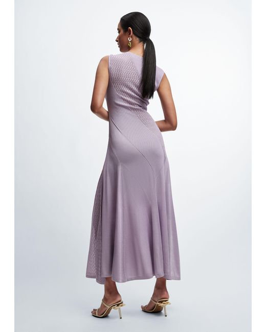 & Other Stories Purple Contrast-panel Maxi Dress