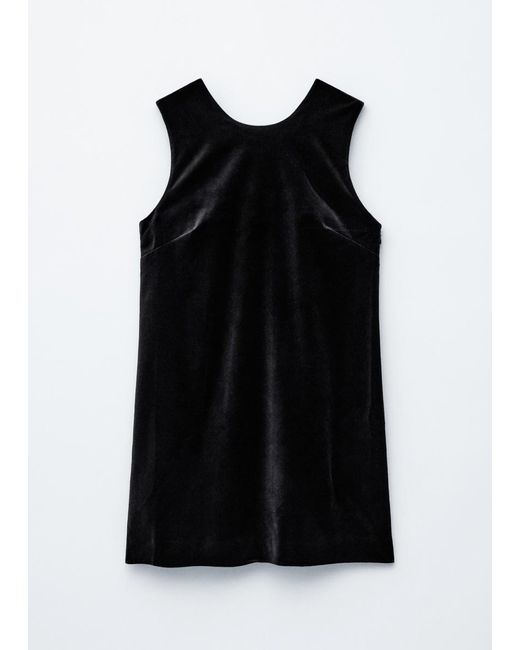& Other Stories Black Open Back Velvet Mini Dress