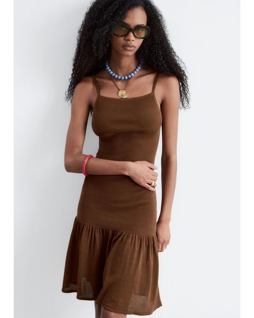 & Other Stories Brown Knitted Midi Dress