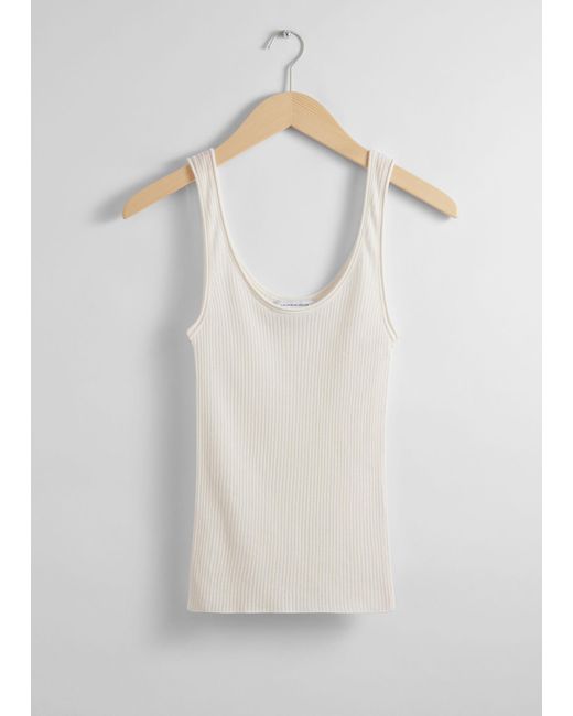 & Other Stories Natural Rib-knit Tank Top