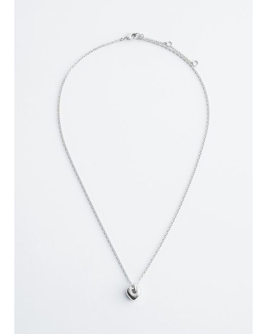 & Other Stories Gray Heart Pendant Necklace