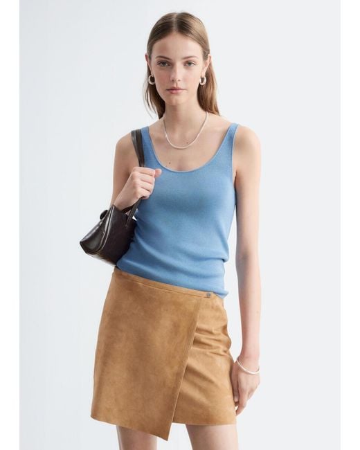 & Other Stories White Suede Mini Skirt