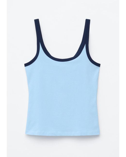 & Other Stories Blue Scoop-Neck Tank Top