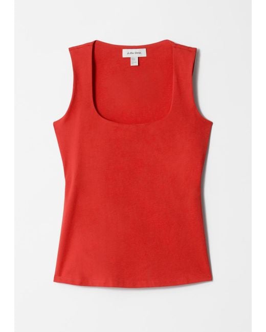 & Other Stories White Square-Neck Tank Top
