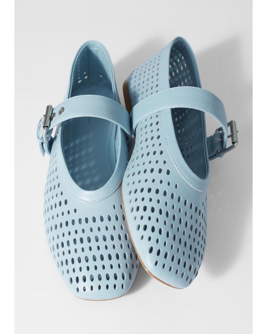 & Other Stories Blue Mary-Jane Ballet Flats