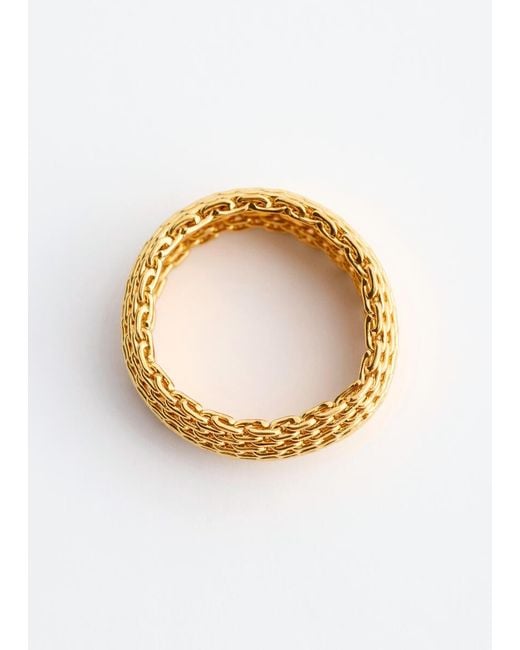 & Other Stories Metallic Mesh Ring