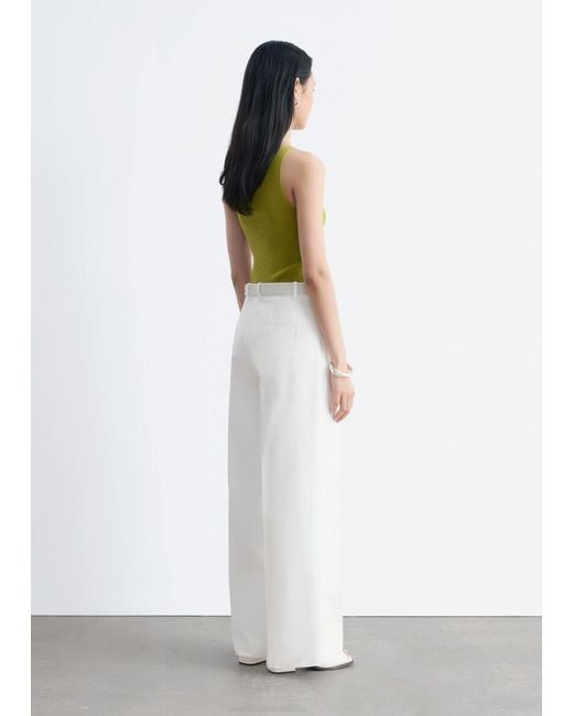 & Other Stories White Press-Crease Cotton Trousers