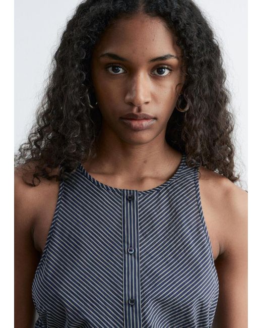 & Other Stories White Sleeveless Drawstring Midi Dress