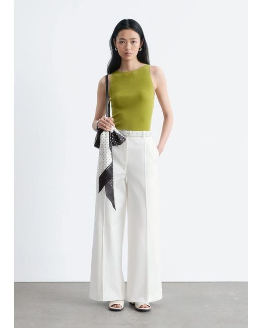 & Other Stories White Press-Crease Cotton Trousers