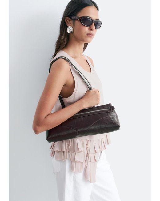 & Other Stories White Slim Leather Shoulder Bag