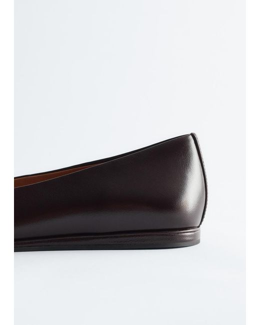 & Other Stories Black Leather Ballet Flats