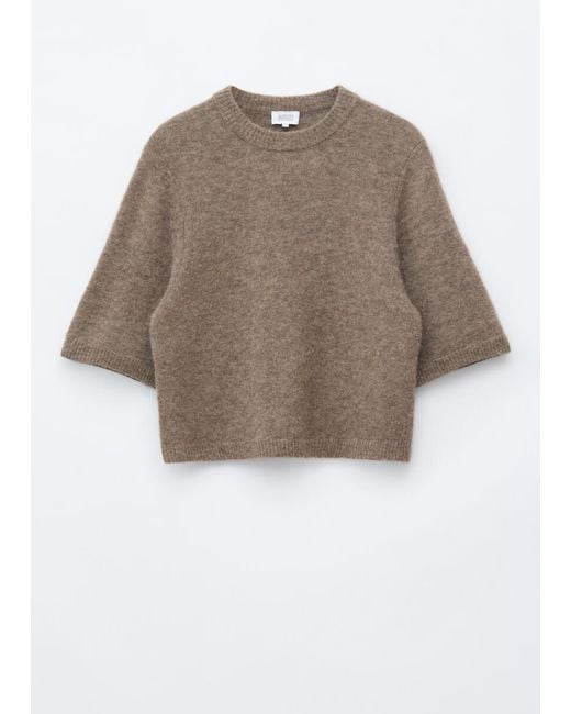 & Other Stories Brown Alpaca-Blend Knitted T-Shirt