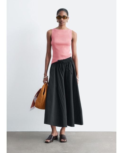 & Other Stories White Gathered A-Line Maxi Skirt