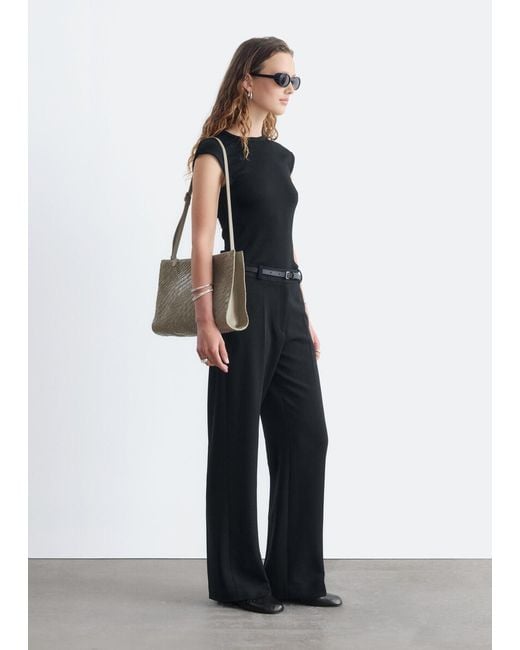 & Other Stories White Tailored Press Crease Trousers