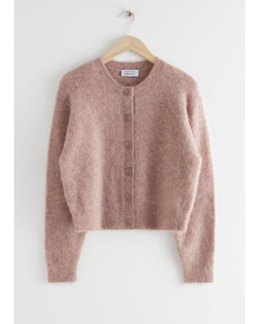 Fuzzy button up cardigan Outlet