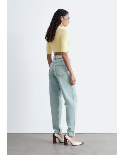 & Other Stories Yellow Slim-Fit Cropped T-Shirt