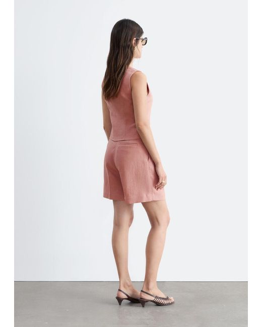& Other Stories Pink Linen Waistcoat
