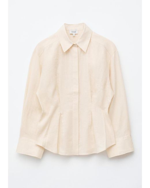 & Other Stories White Pleated-Waist Linen Shirt