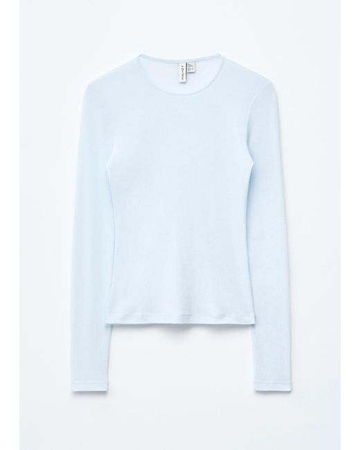 & Other Stories Blue Sheer Long-Sleeve Top