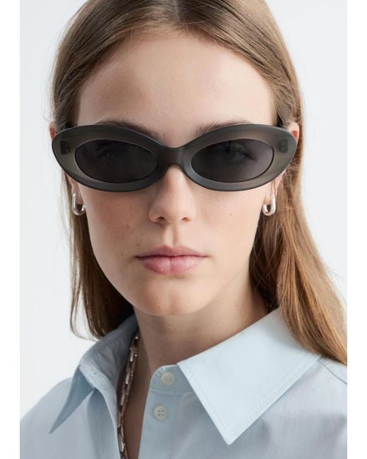 & Other Stories Brown Sculpted Oval Sunglasses
