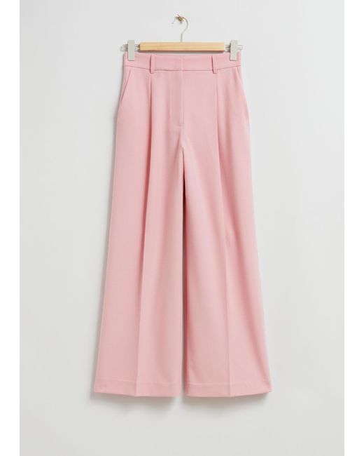& Other Stories Pink Pleated Trousers