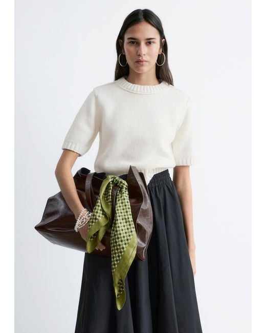 & Other Stories White Rib-Knit T-Shirt