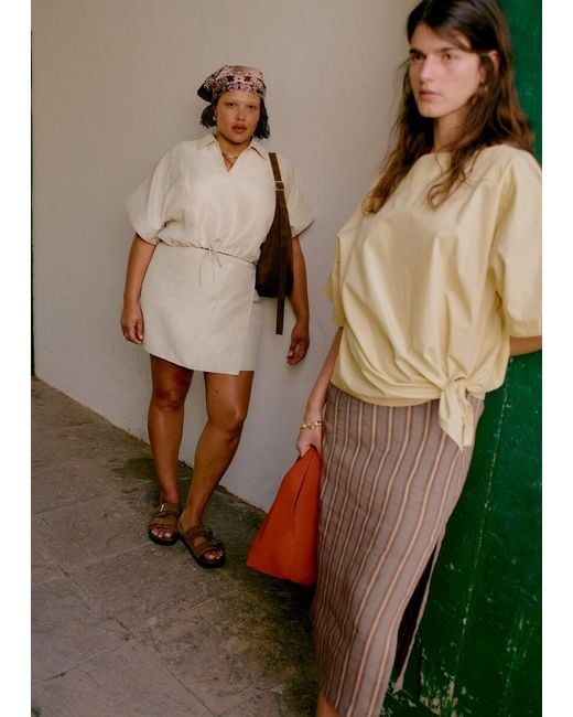 & Other Stories White Midi Skirt