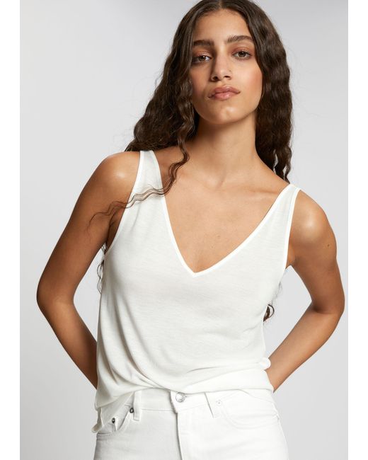 & Other Stories Loose-fit V-neck Vest Top in White | Lyst Canada