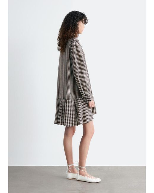 & Other Stories Gray Drop-Waist Shirt Dress