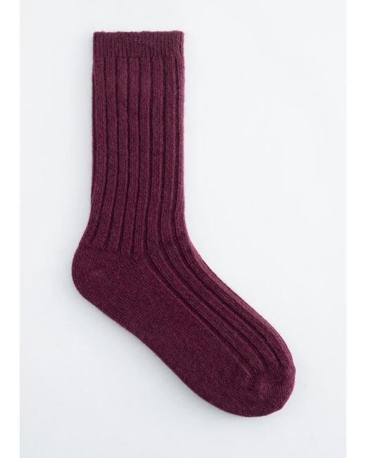 & Other Stories Purple Soft Wool Socks
