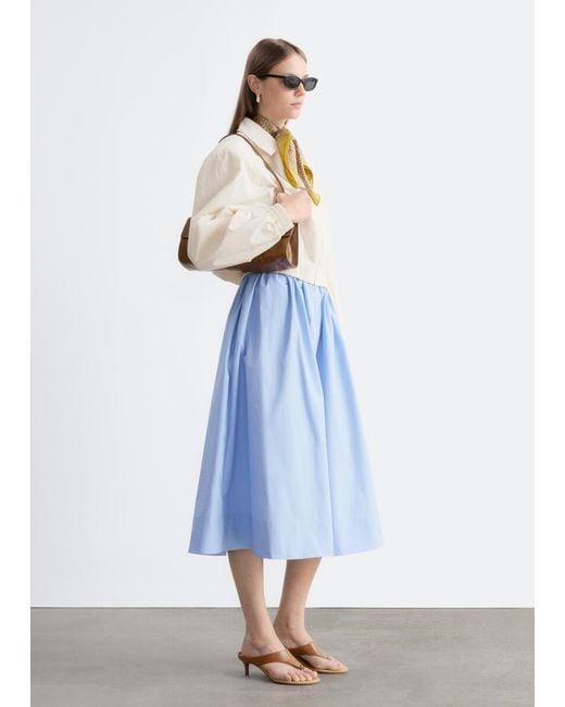 & Other Stories Blue Zip-Front Short Jacket