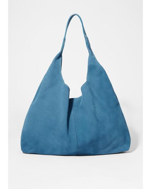 & Other Stories Blue Large Suede Tote Bag