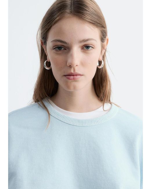 & Other Stories Blue Oversized Cotton-Jersey Sweatshirt