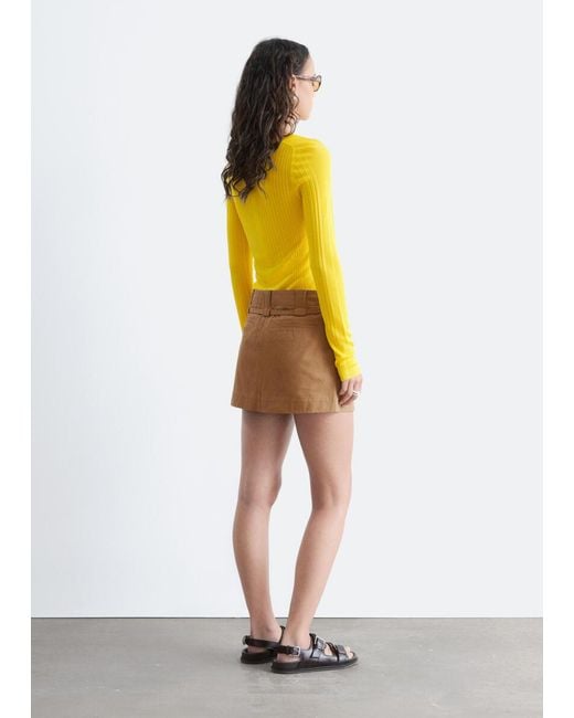 & Other Stories Yellow Ribbed Top
