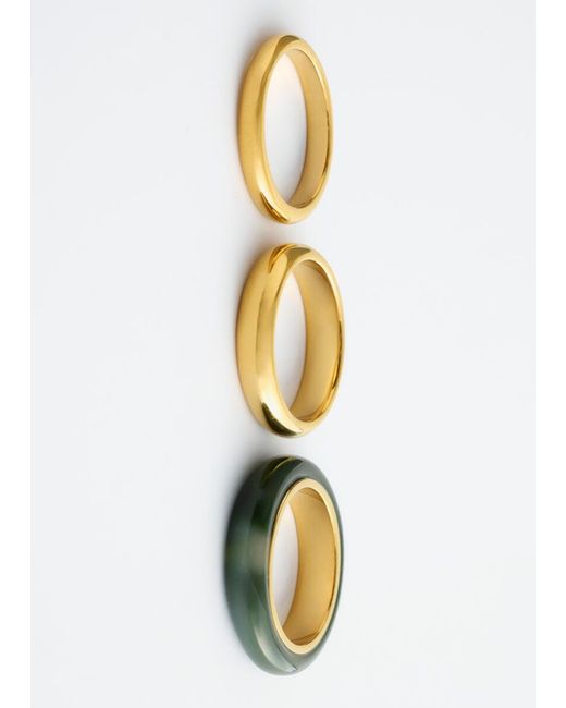 & Other Stories Yellow 3-Pack Ring Set